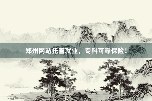 郑州网站托管就业，专科可靠保险！